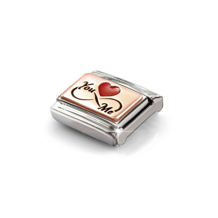 Niche Jewellery Nomination Rose Gold You and Me Charm detail