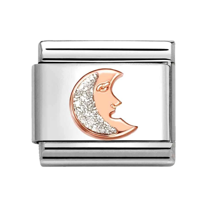 Niche Jewellery Nomination Rose Gold with Glitter Moon Charm