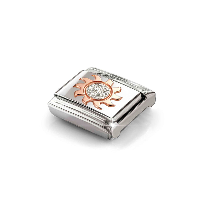 Niche Jewellery Nomination Rose Gold with Glitter Sun Charm detail