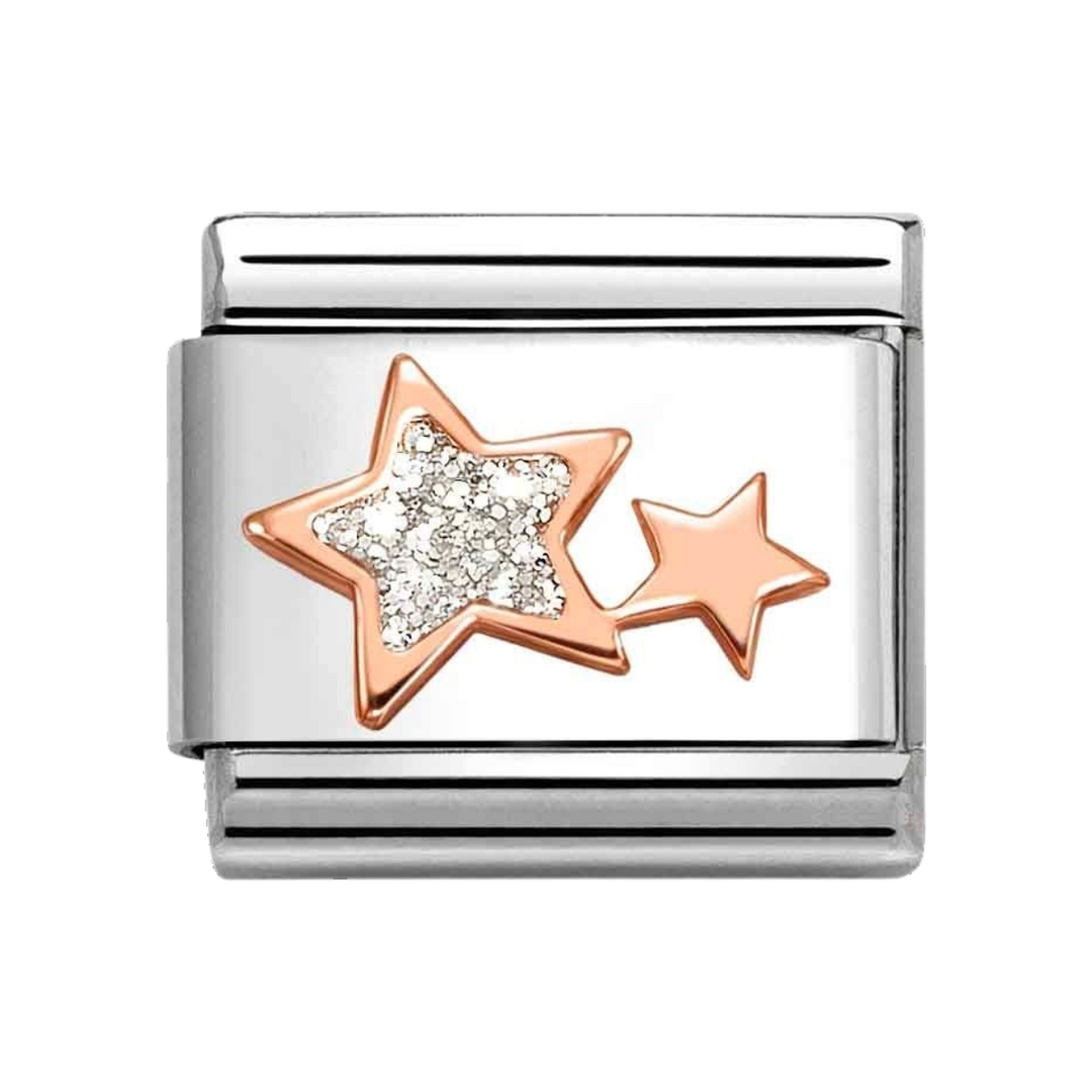 Niche Jewellery Nomination Rose Gold with Glitter Stars Charm