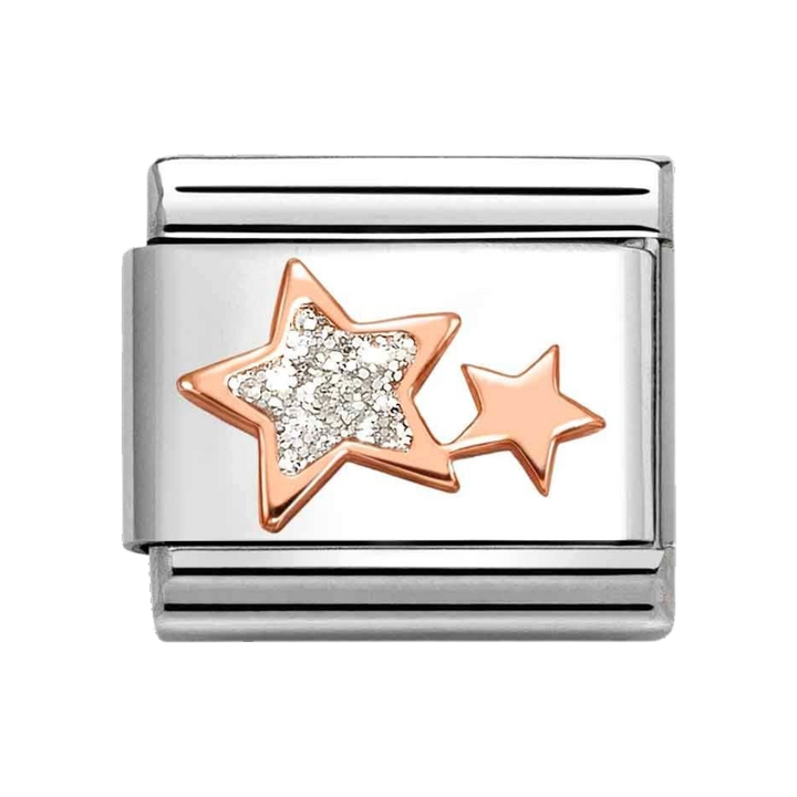 Niche Jewellery Nomination Rose Gold with Glitter Stars Charm