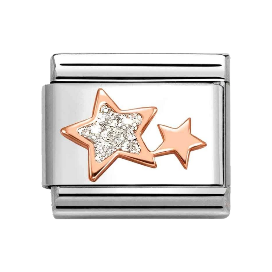 Niche Jewellery Nomination Rose Gold with Glitter Stars Charm