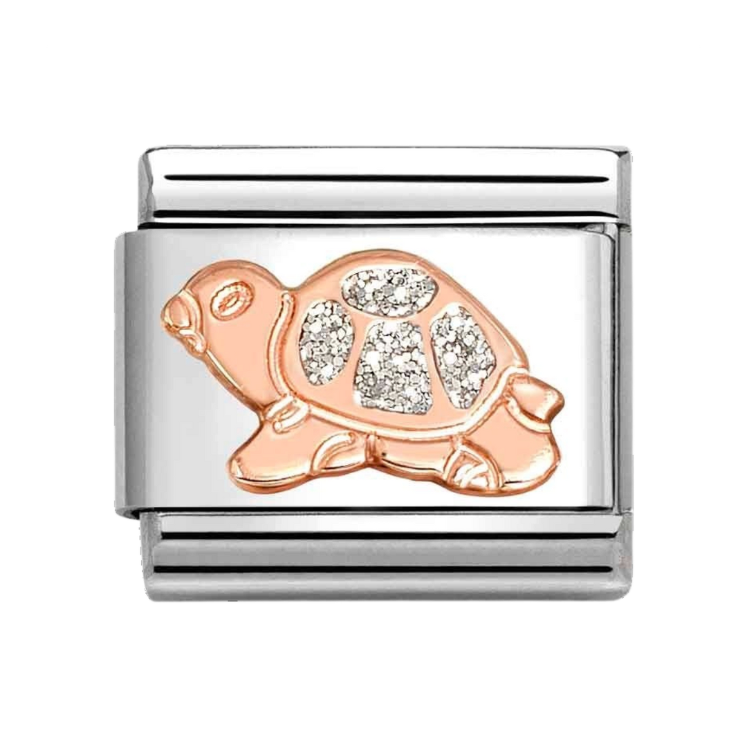 Niche Jewellery Nomination Rose Gold with Glitter Turtle Charm
