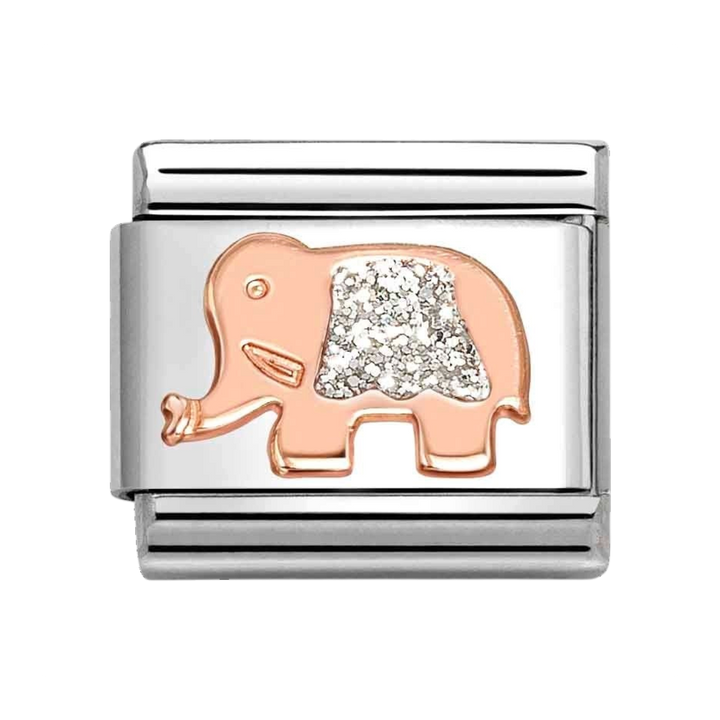 Niche Jewellery Nomination Rose Gold with Glitter Elephant Charm