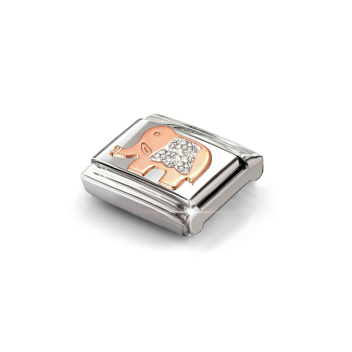 Niche Jewellery Nomination Rose Gold with Glitter Elephant Charm detail