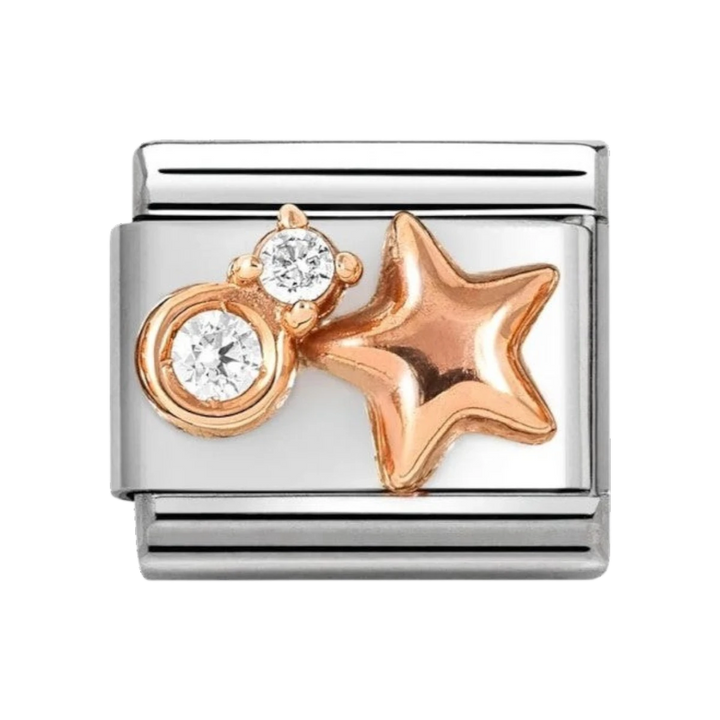 Nomination Classic Rose Gold Star and Zirconia Charm. Item code 430305/50