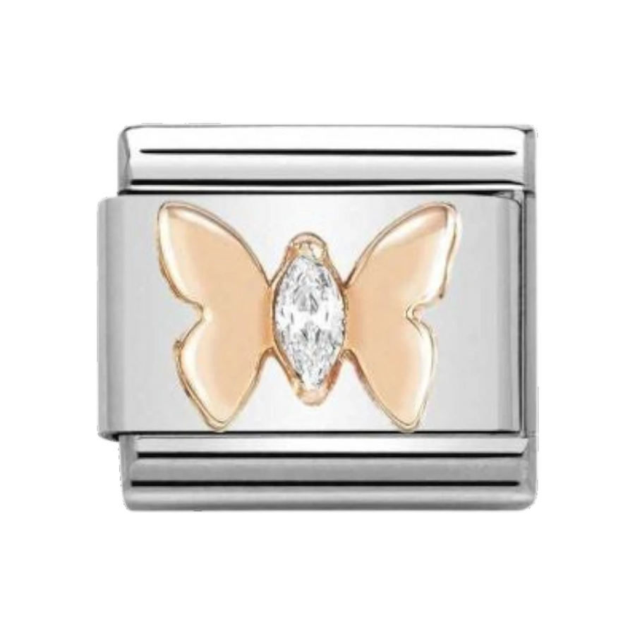 Nomination Classic Rose Gold and Zirconia Butterfly Charm 430305_19