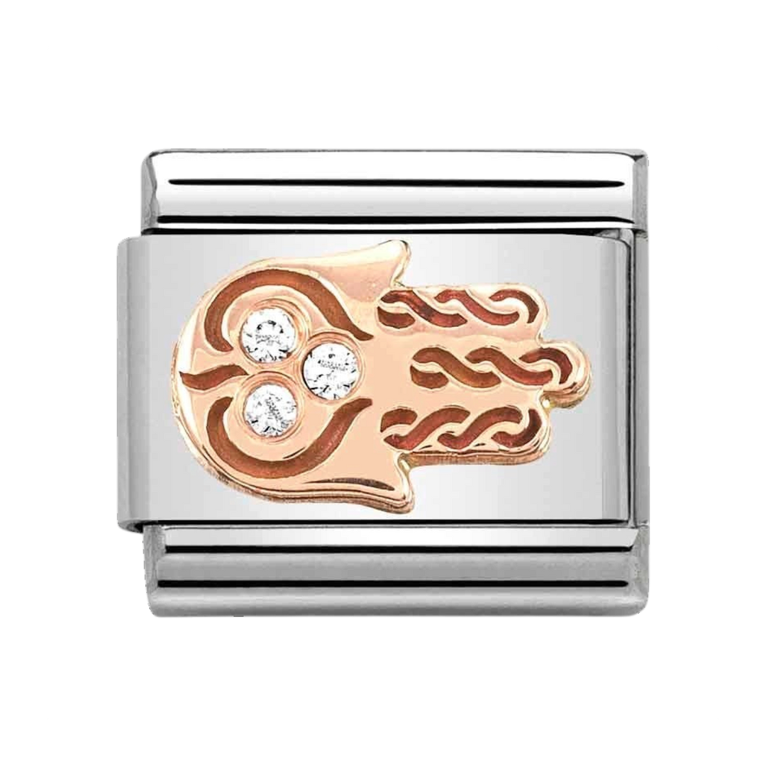 Niche Jewellery Nomination Rose Gold and Zirconia Hand of Fatima Charm