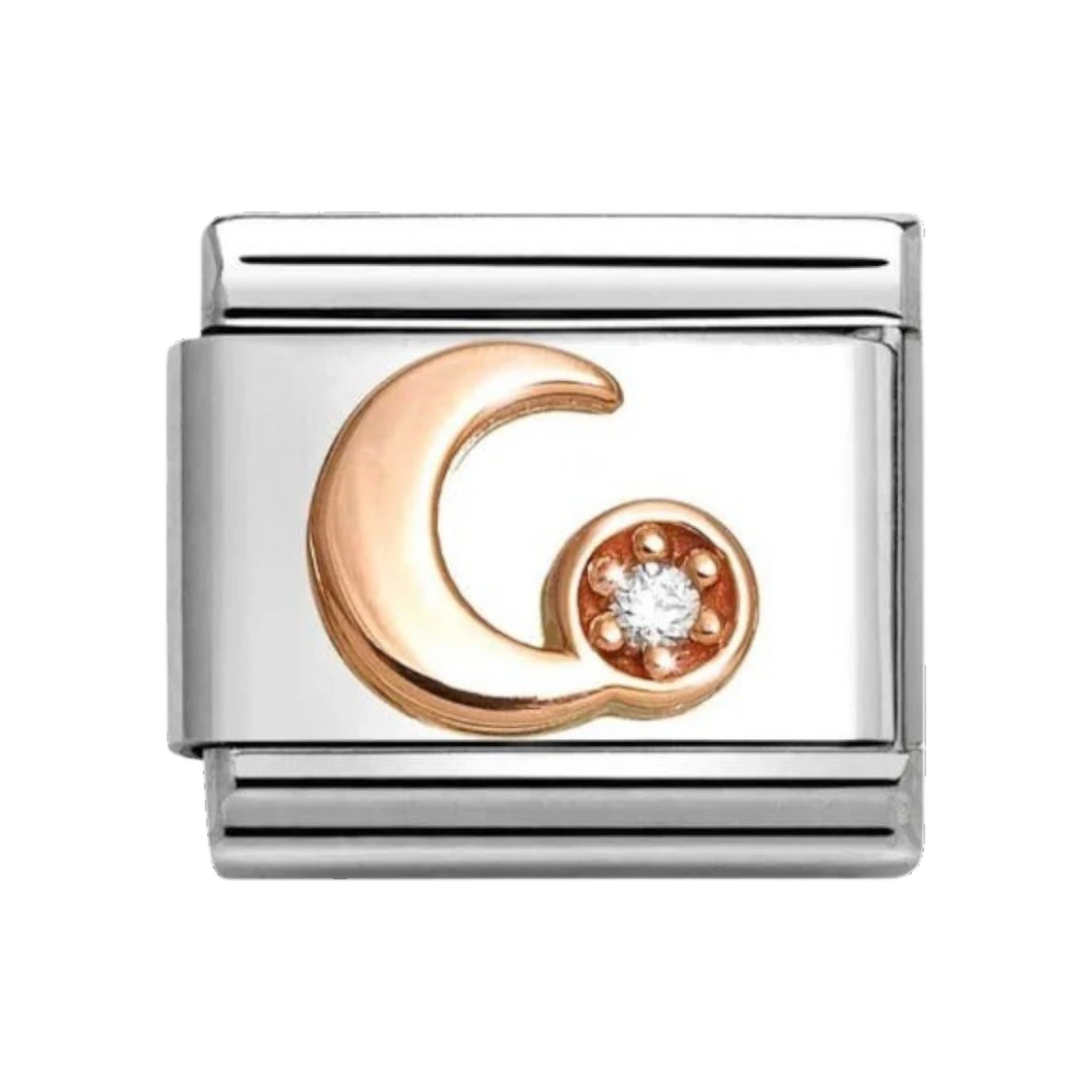Nomination Classic Moon with Zirconia Rose Gold Charm