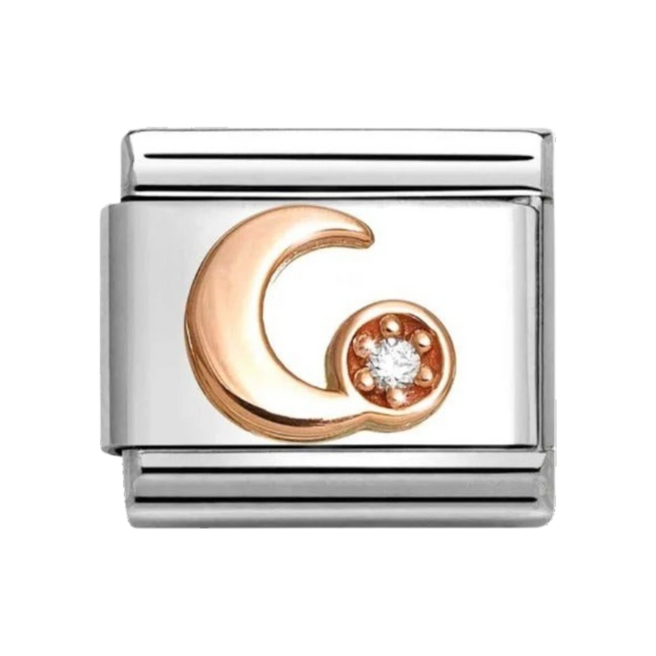 Nomination Classic Moon with Zirconia Rose Gold Charm