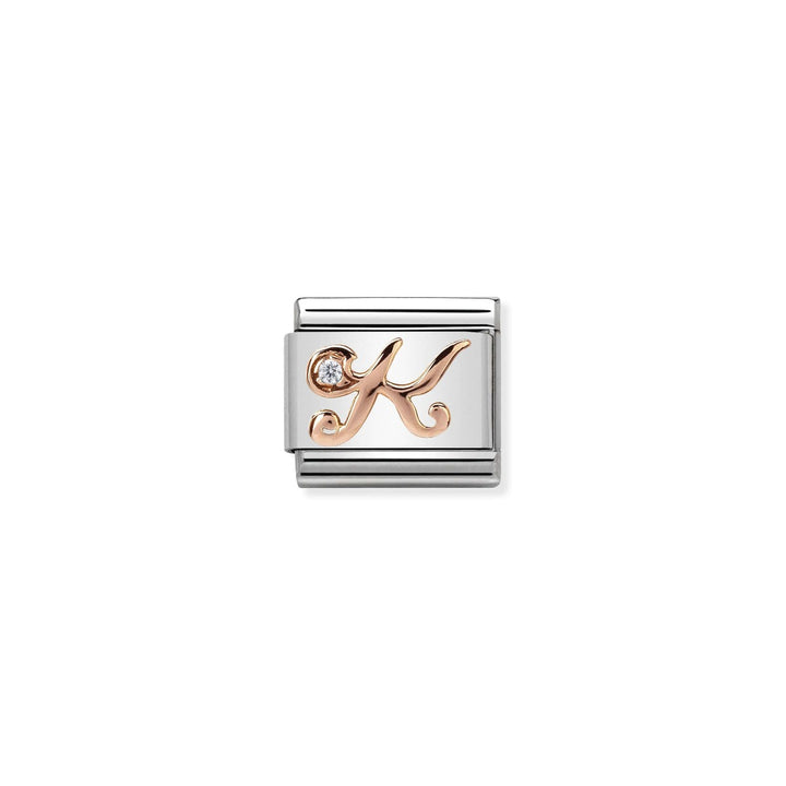Nomination Rose Gold and Zirconia Classic Letter Charm - K
