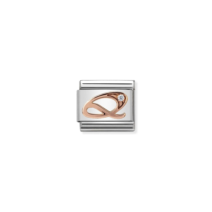 Nomination Rose Gold and Zirconia Letter Charm - Q