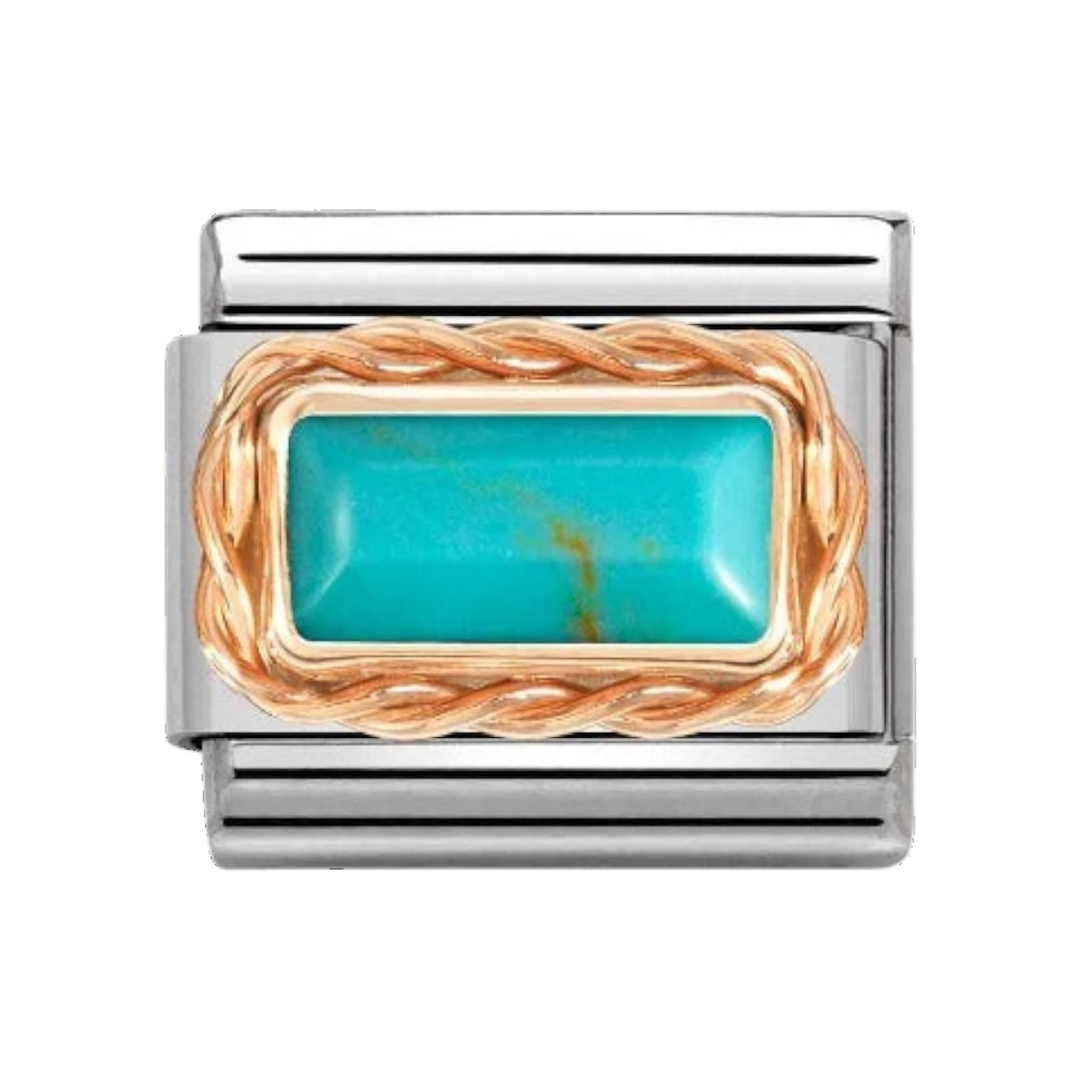 Nomination Classic Baguette Stone and Rose Gold Charm - Turquoise 430512_06