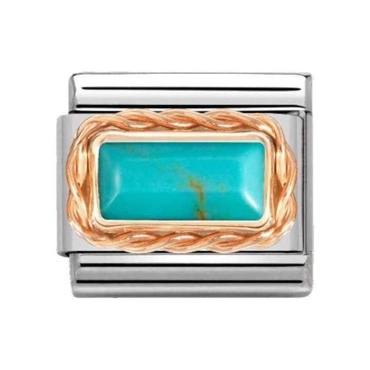 Nomination Classic Baguette Stone and Rose Gold Charm - Turquoise 430512_06