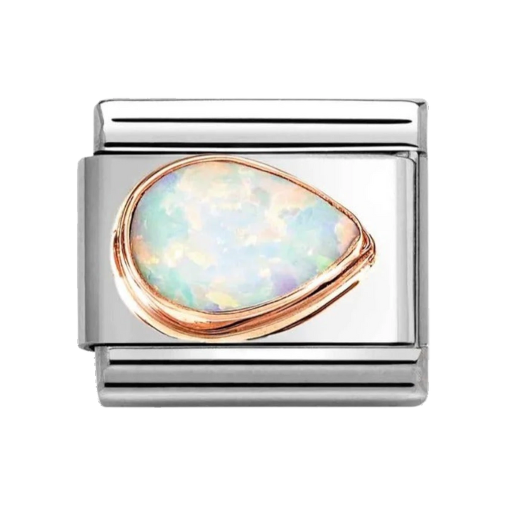 Nomination Classic Rose Gold White Opal Right Teardrop Charm 430514/07