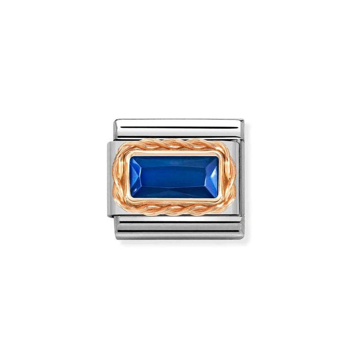 Nomination Classic Rose Faceted Baguette Blue Charm