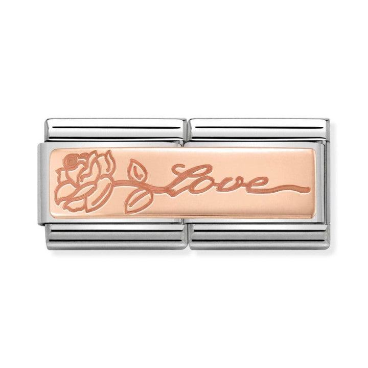 Nomination Classic Rose Gold Double Engraved Charm - Love with Flower 430710_14