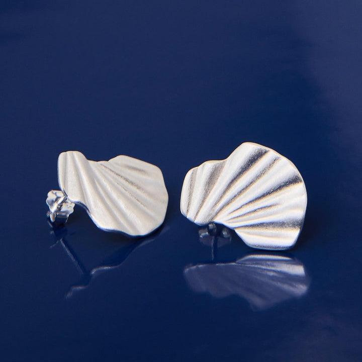 Enamel Copenhagen Wave Silver Earrings