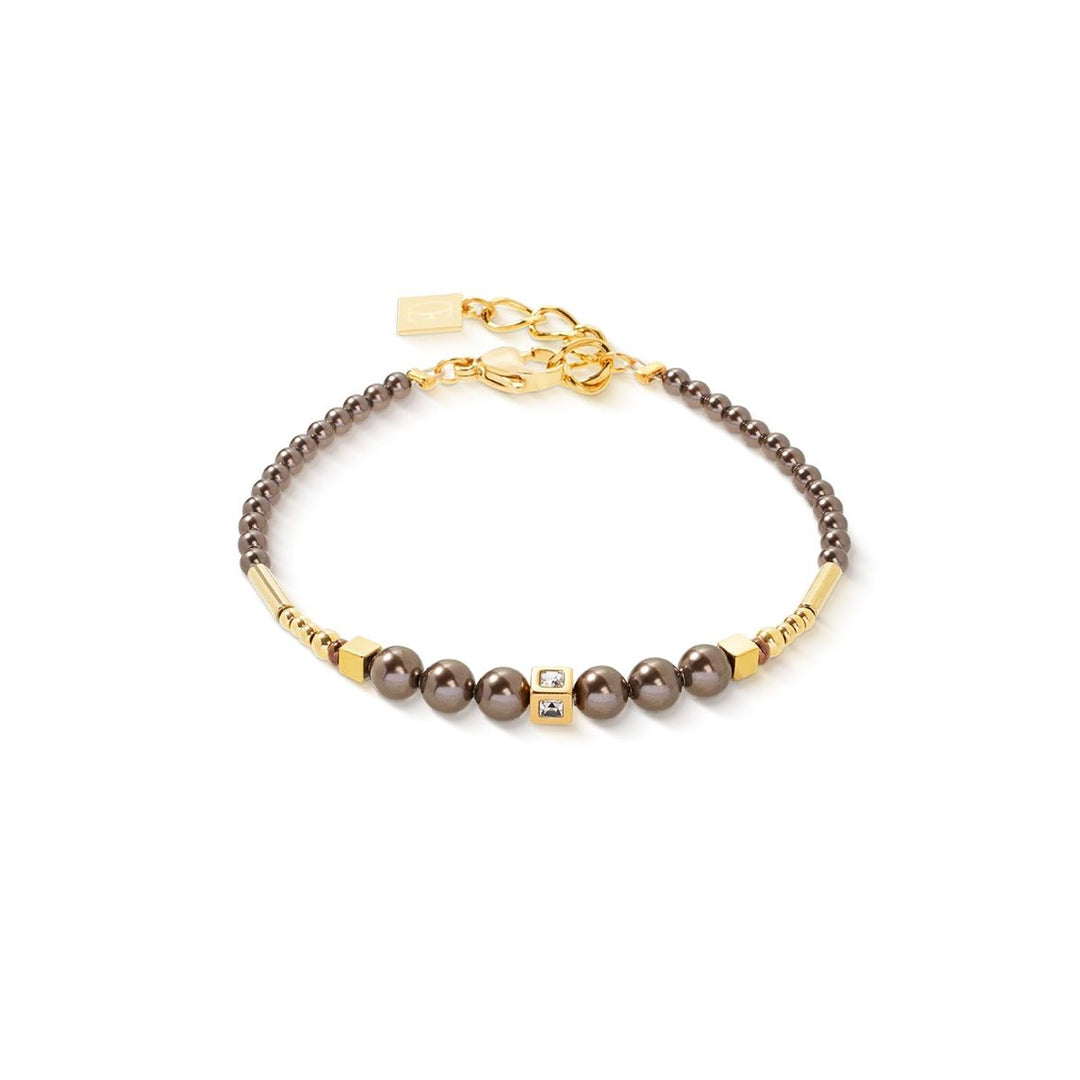Coeur De Lion Shimmering Princess Bracelet Pearls - Gold Brown - 4312301100