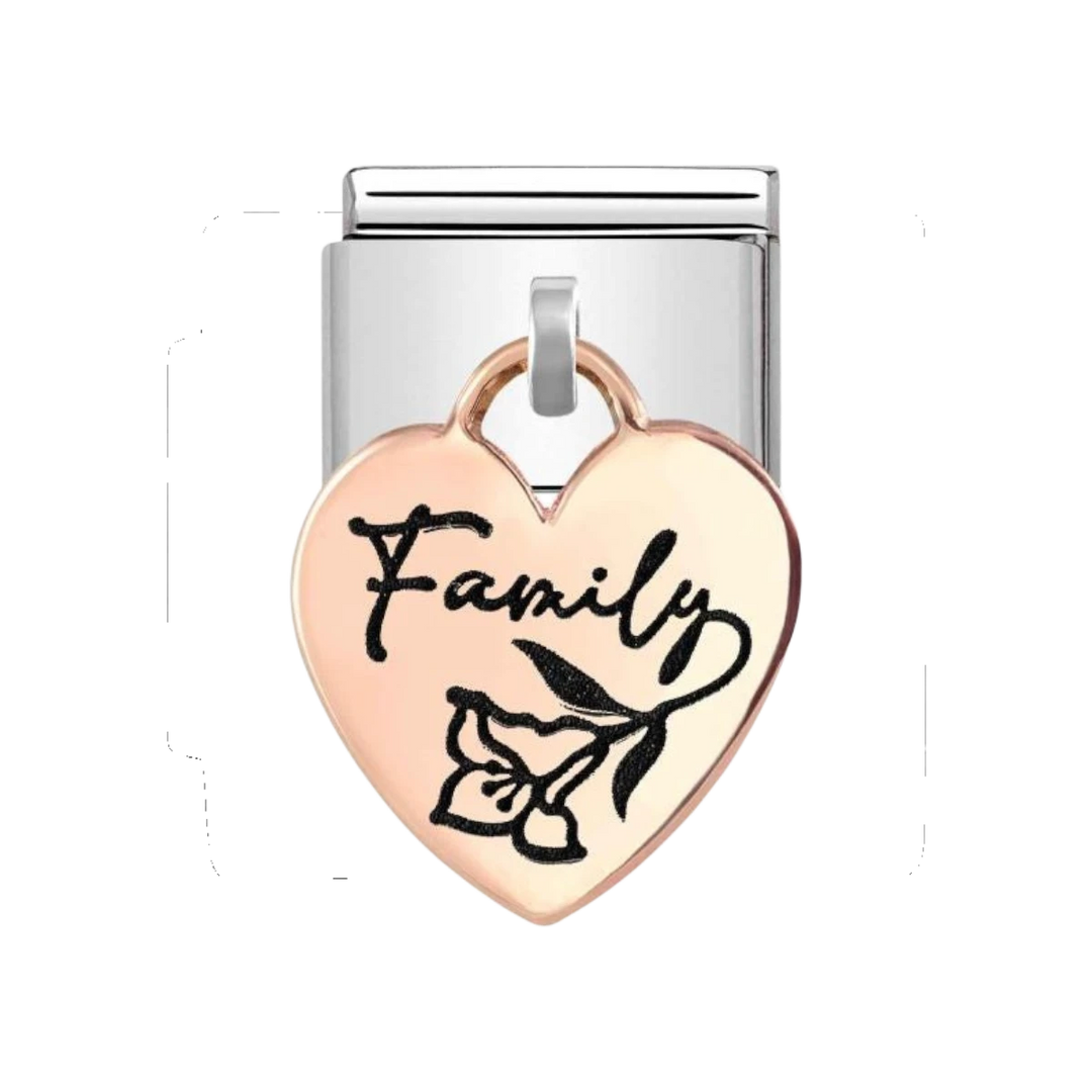 Nomination Classic Rose Gold Heart Family Drop Charm 431803_04