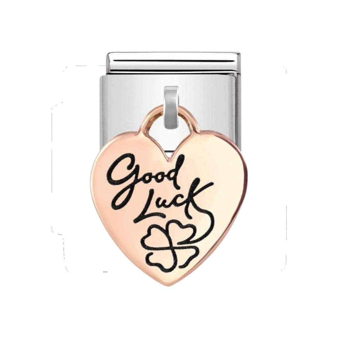 Nomination Classic Rose Gold Heart Good Luck Drop Charm 431803_07