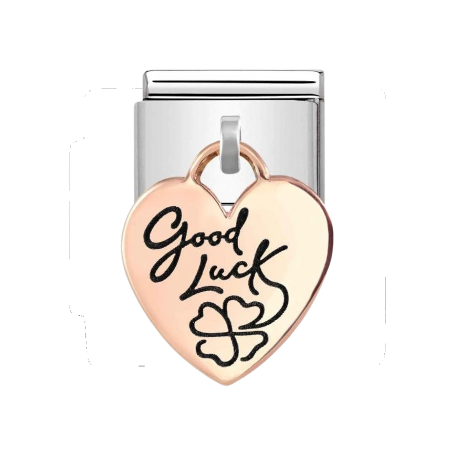 Nomination Classic Rose Gold Heart Good Luck Drop Charm 431803_07