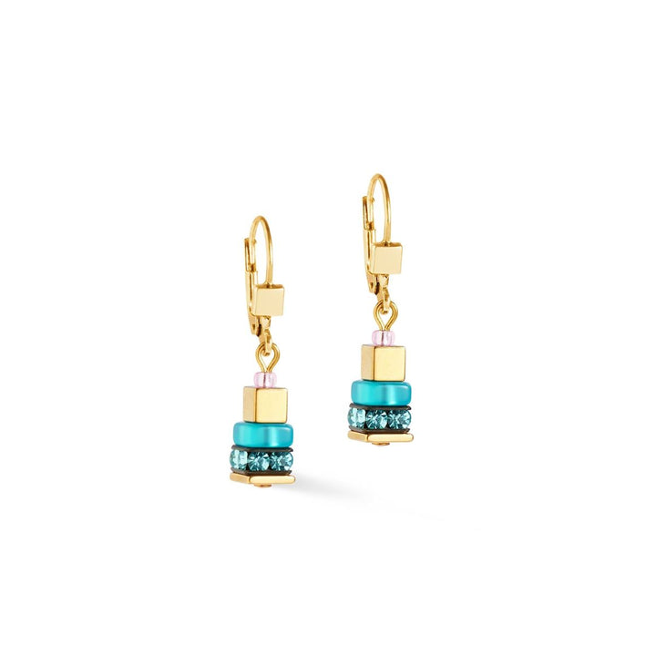 Coeur De Lion Boho Sunset Cube Earrings - Rainbow