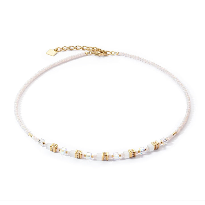 Coeur De Lion Mini Cubes Necklace Gold White 4565101416