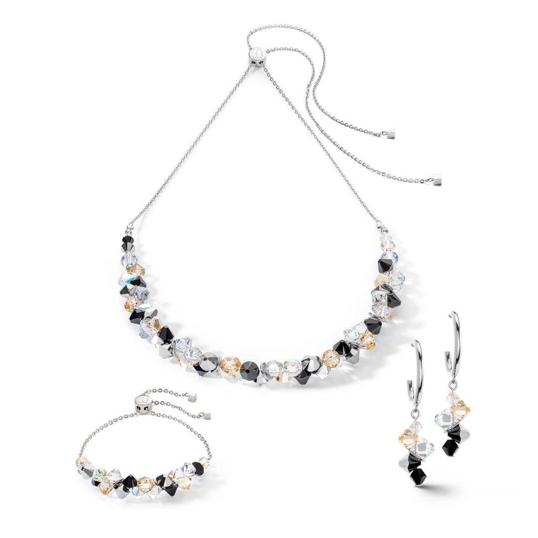 Coeur De Lion Dancing Crystals Necklace - Silver Black