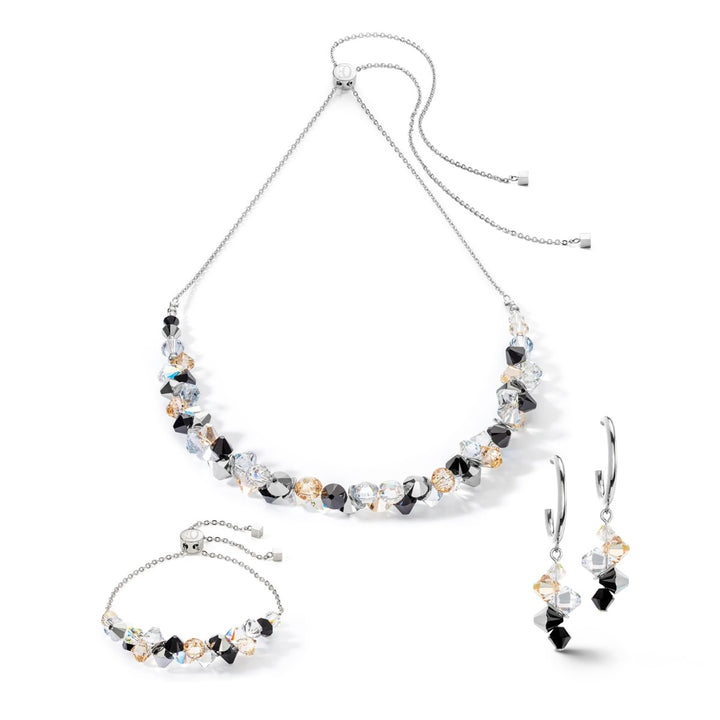 Coeur De Lion Dancing Crystals Necklace - Silver Black