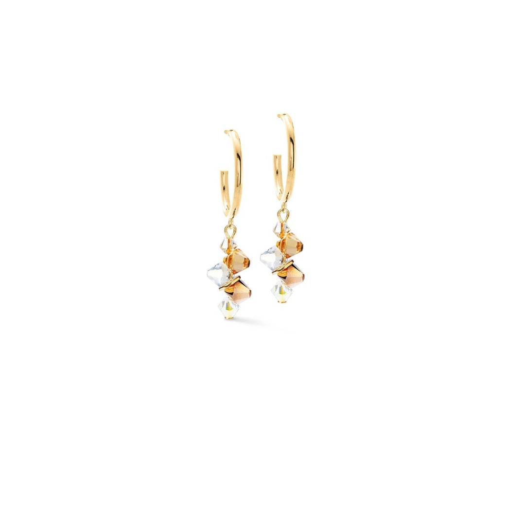 Coeur De Lion Dancing Crystals Earrings - Gold Beige - 4639211016
