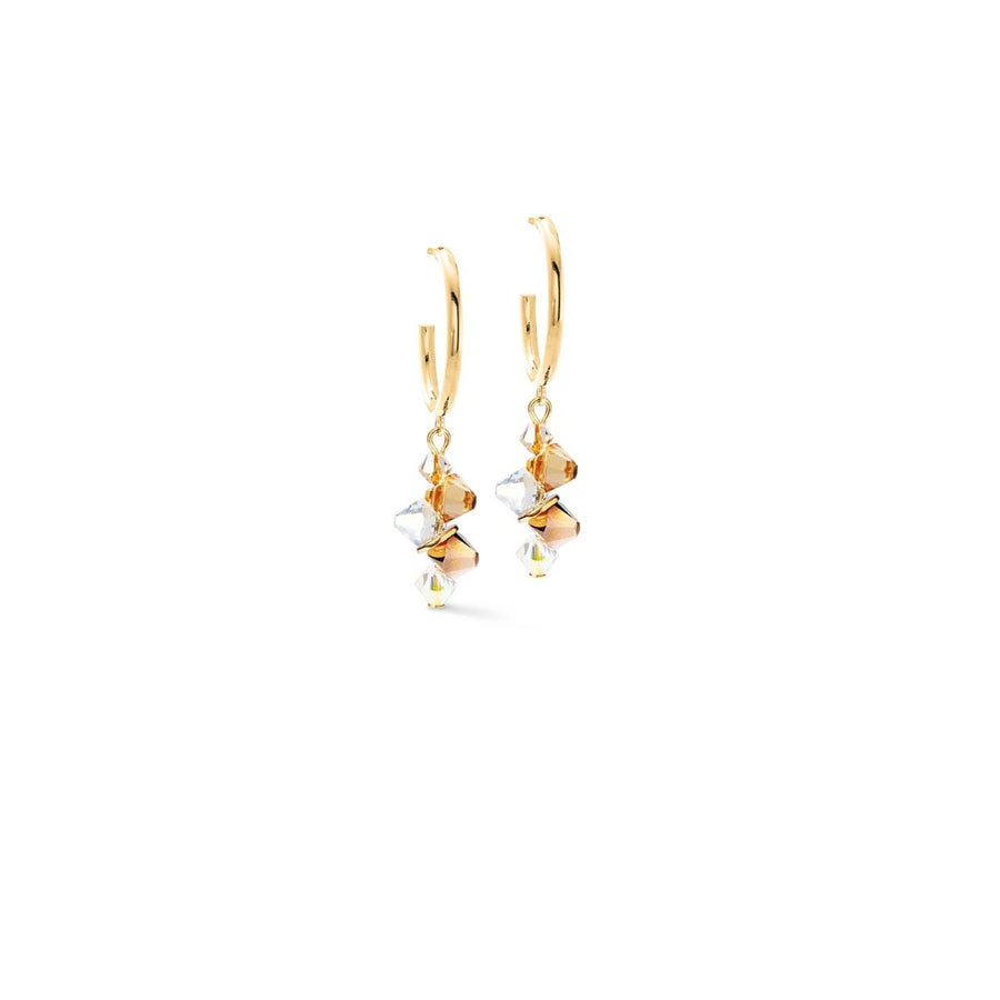 Coeur De Lion Dancing Crystals Earrings - Gold Beige - 4639211016
