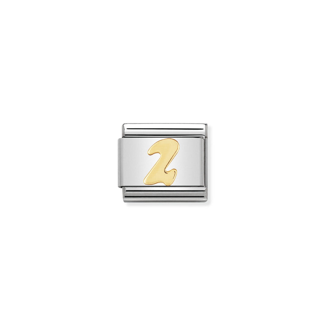NOMINATION COMPOSABLE Classic NUMBERS in stainless steel with 18k gold 2 030102_02