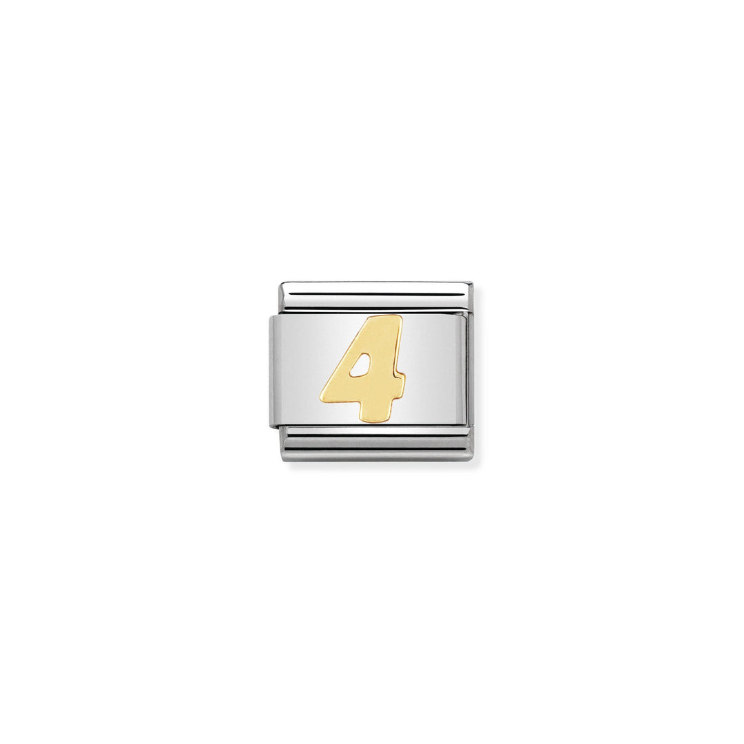 NOMINATION COMPOSABLE Classic NUMBERS in stainless steel with 18k gold 4 030102_04