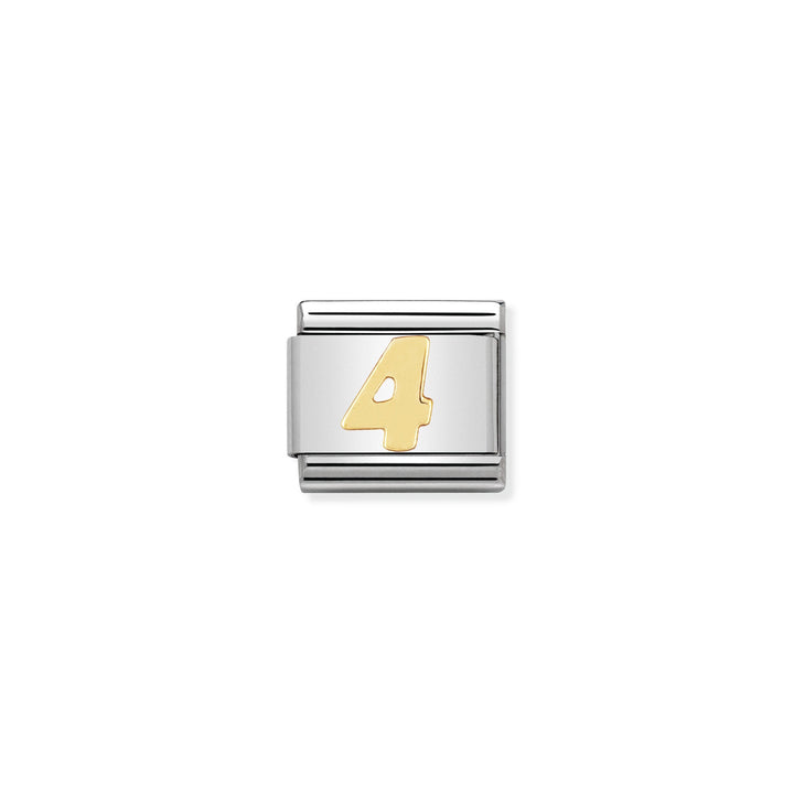 NOMINATION COMPOSABLE Classic NUMBERS in stainless steel with 18k gold 4 030102_04