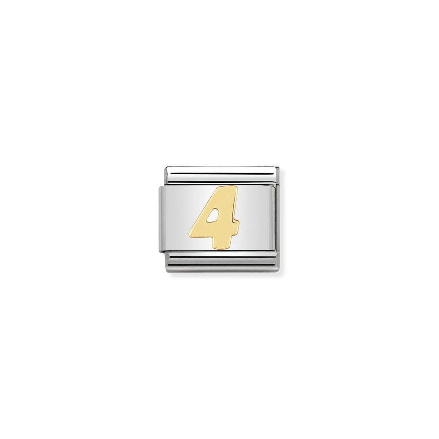 NOMINATION COMPOSABLE Classic NUMBERS in stainless steel with 18k gold 4 030102_04