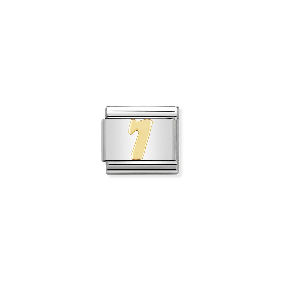 NOMINATION COMPOSABLE Classic NUMBERS in stainless steel with 18k gold 7 030102_07