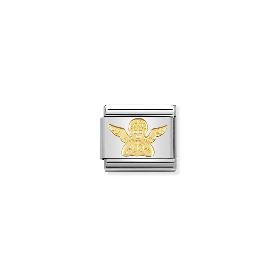 NOMINATION COMPOSABLE Classic RELIGIOUS in stainless steel and 18k gold Angel 030105_04