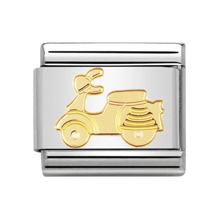 NOMINATION COMPOSABLE Classic TECH in stainless steel with 18k gold Vespa 030108_06
