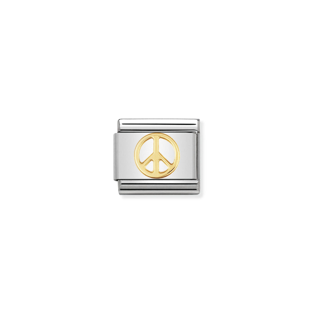 NOMINATION COMPOSABLE Classic LOVE in stainless steel with 18k gold Peace 030116_06