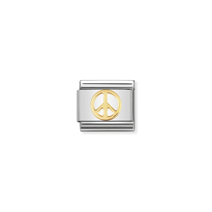 NOMINATION COMPOSABLE Classic LOVE in stainless steel with 18k gold Peace 030116_06