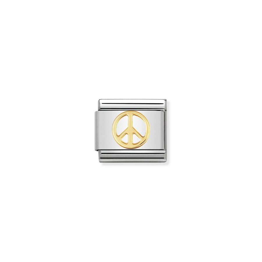 NOMINATION COMPOSABLE Classic LOVE in stainless steel with 18k gold Peace 030116_06