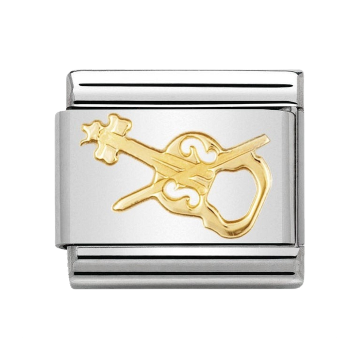 NOMINATION COMPOSABLE Classic MUSIC in stainless steel with 18k gold Violin 030117_06