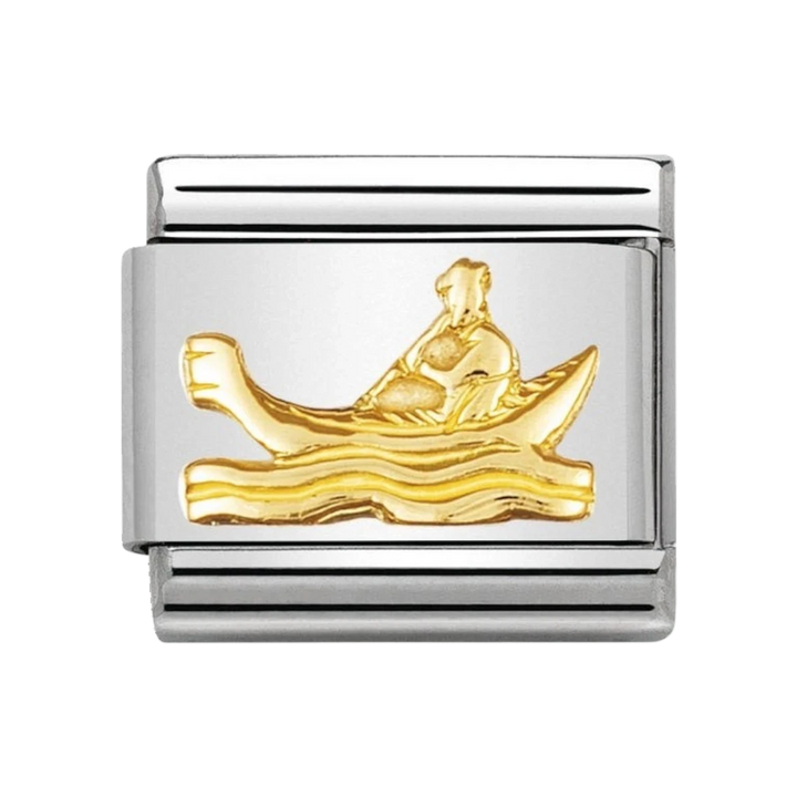 NOMINATION COMPOSABLE Classic RELIEF in stainless steel with 18k gold Gondola 030122_05