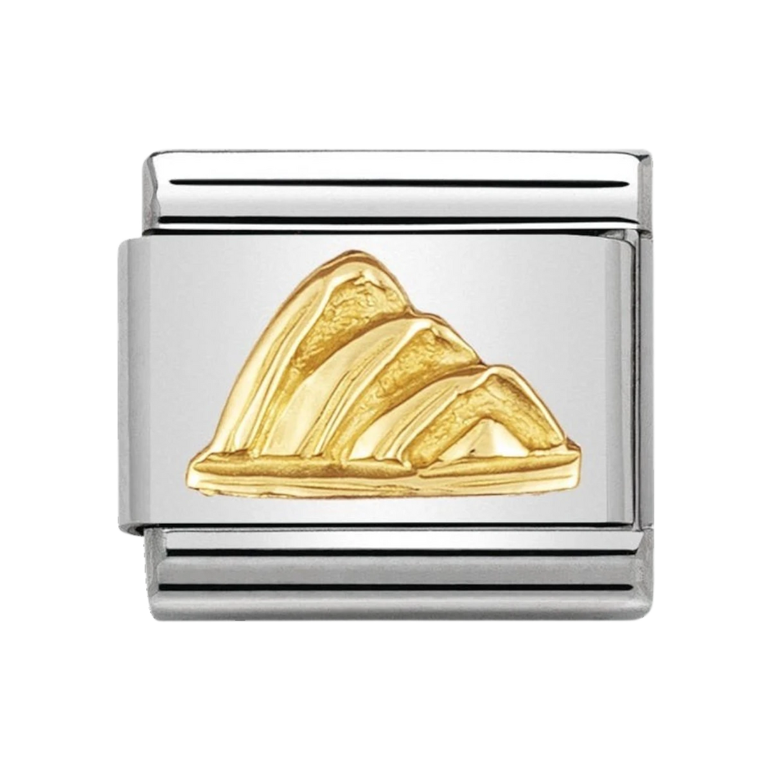 NOMINATION COMPOSABLE Classic RELIEF MONUMETS in stainless steel with 18k gold Opera House 030123_06