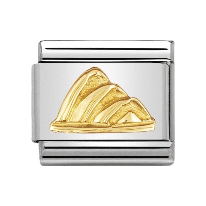 NOMINATION COMPOSABLE Classic RELIEF MONUMETS in stainless steel with 18k gold Opera House 030123_06