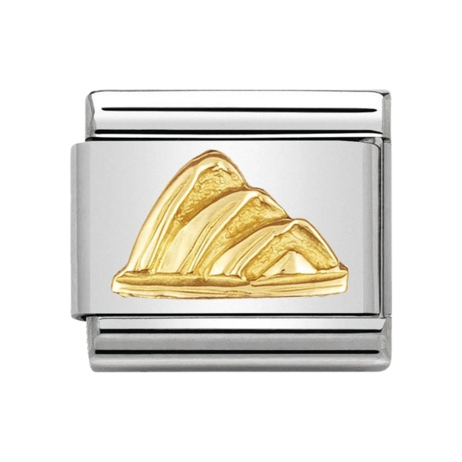 NOMINATION COMPOSABLE Classic RELIEF MONUMETS in stainless steel with 18k gold Opera House 030123_06