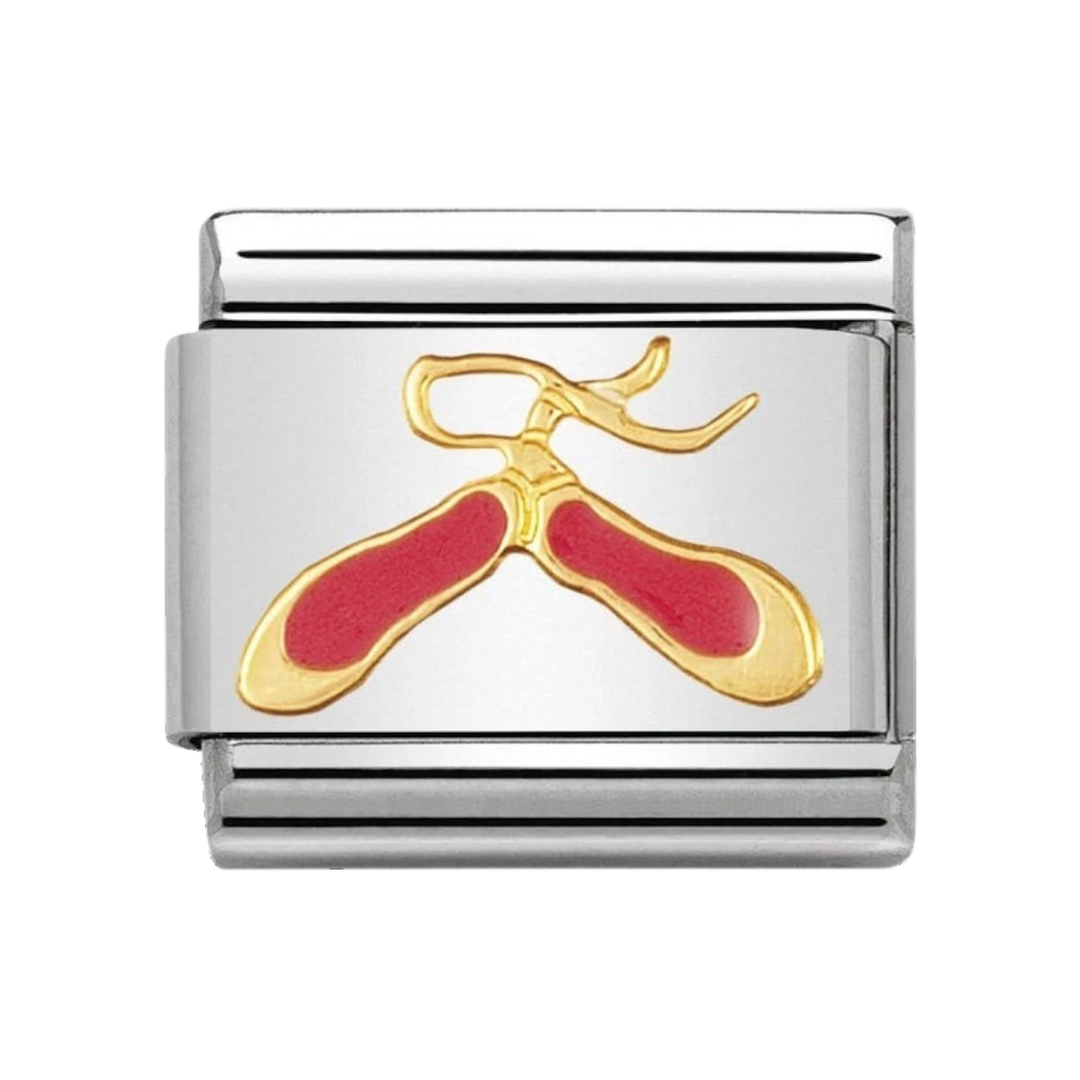 NOMINATION COMPOSABLE Classic DAILY LIFE in stainless steel with enamel and 18k gold Pink dance shoes 030208_02