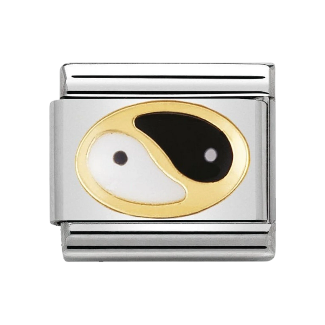 NOMINATION COMPOSABLE Classic DAILY LIFE in stainless steel with enamel and 18k gold Tao 030208_23