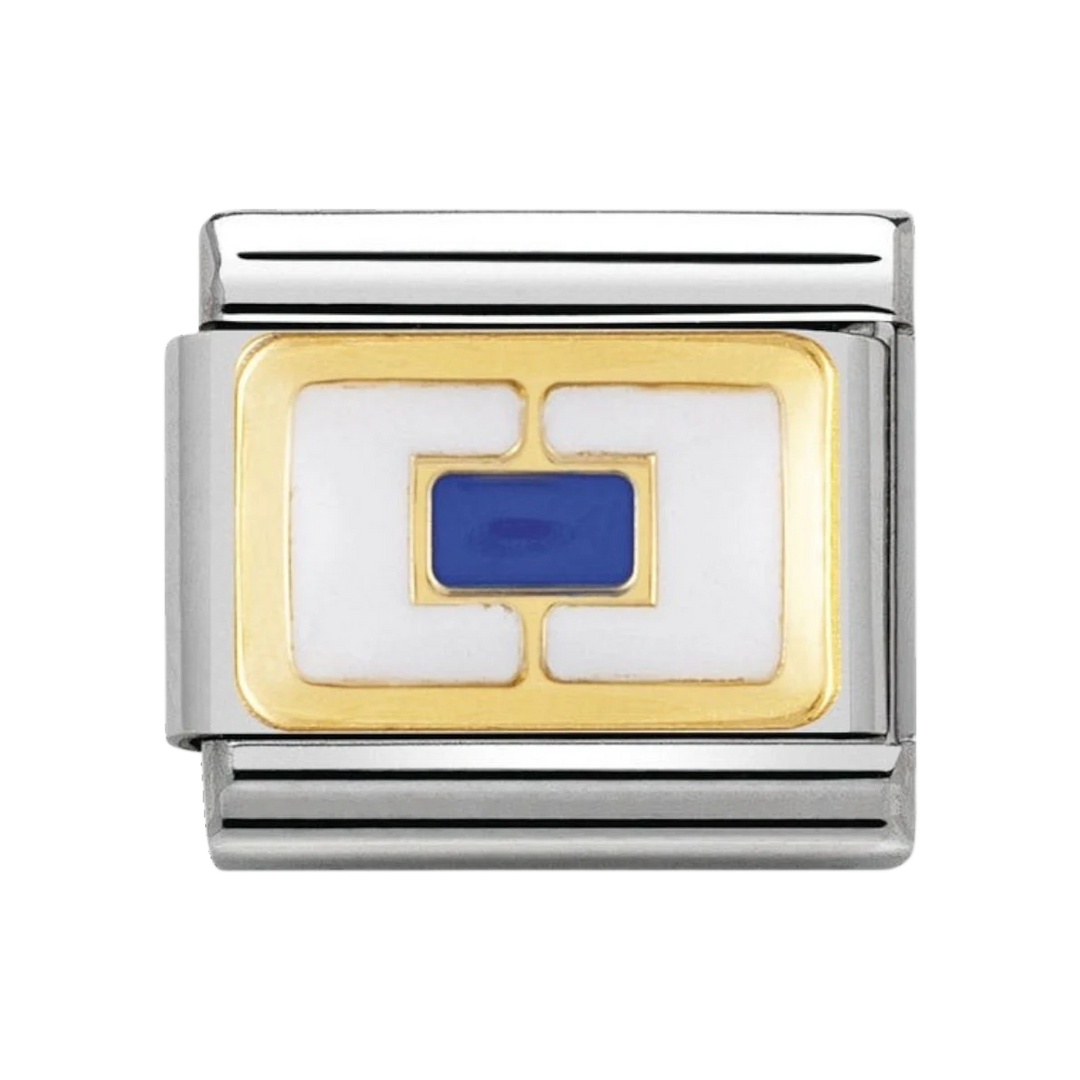 NOMINATION COMPOSABLE Classic NAUTICAL ALPHABET in stainless steel with enamel and 18k gold S 030233_19